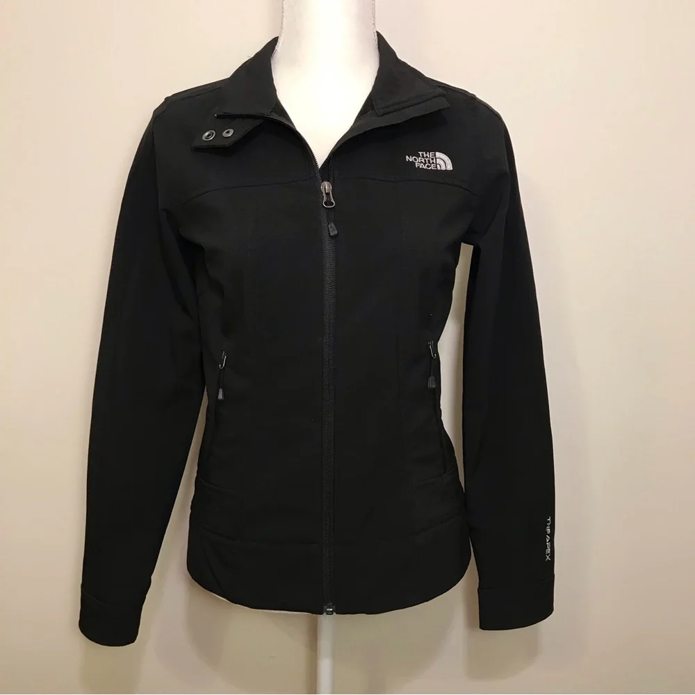 The North Face Women Black Soft Shell Lightweight Black Zip Up Jacket Size Small - Picture 3 of 15